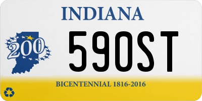 IN license plate 590ST