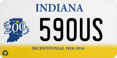 IN license plate 590US