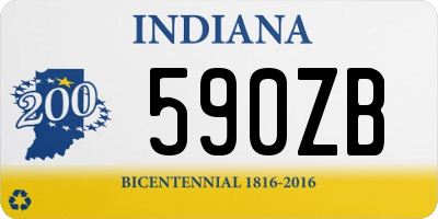 IN license plate 590ZB