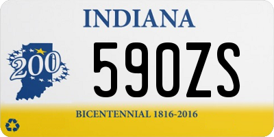 IN license plate 590ZS