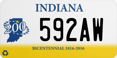 IN license plate 592AW