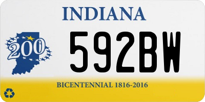 IN license plate 592BW