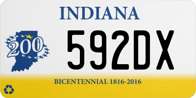 IN license plate 592DX