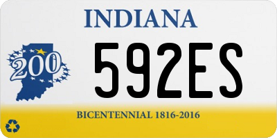 IN license plate 592ES