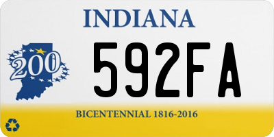 IN license plate 592FA