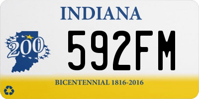 IN license plate 592FM