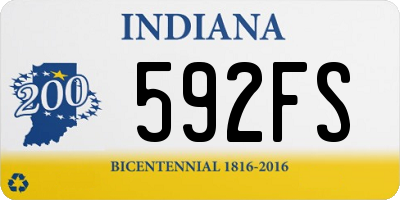 IN license plate 592FS