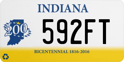 IN license plate 592FT