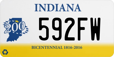 IN license plate 592FW