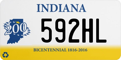 IN license plate 592HL