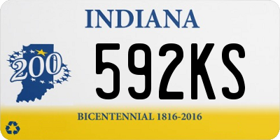 IN license plate 592KS