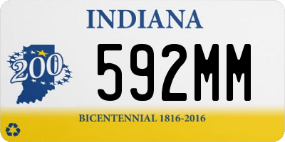 IN license plate 592MM