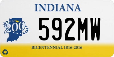 IN license plate 592MW