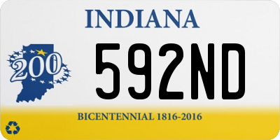 IN license plate 592ND