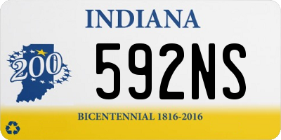 IN license plate 592NS