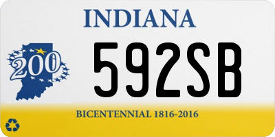 IN license plate 592SB