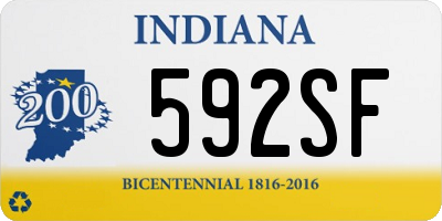 IN license plate 592SF