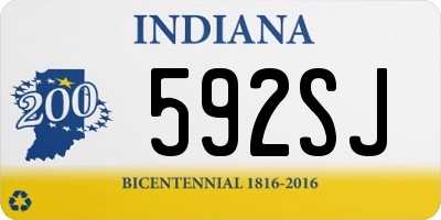 IN license plate 592SJ