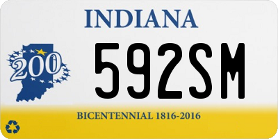IN license plate 592SM