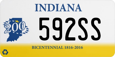 IN license plate 592SS