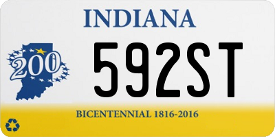 IN license plate 592ST