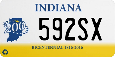 IN license plate 592SX