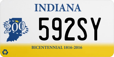 IN license plate 592SY