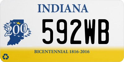 IN license plate 592WB