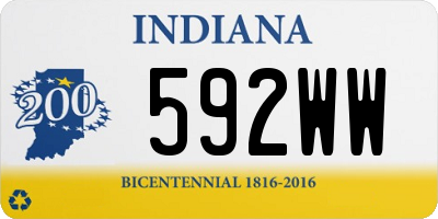 IN license plate 592WW