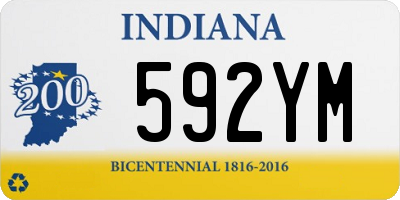 IN license plate 592YM