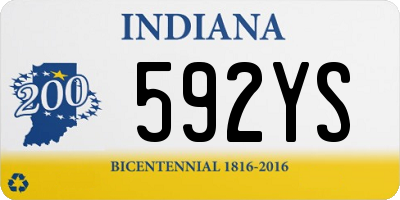 IN license plate 592YS