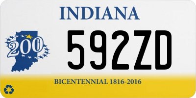 IN license plate 592ZD