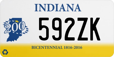 IN license plate 592ZK