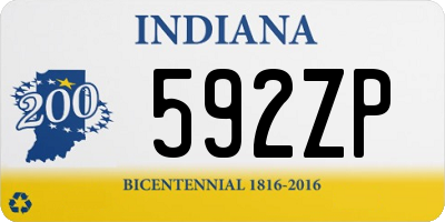 IN license plate 592ZP