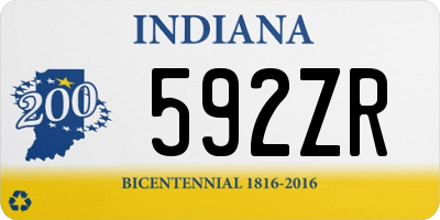 IN license plate 592ZR