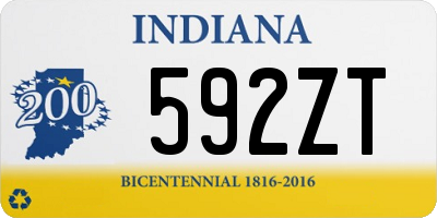 IN license plate 592ZT