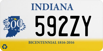 IN license plate 592ZY