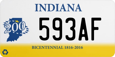 IN license plate 593AF