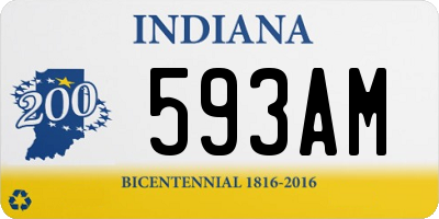 IN license plate 593AM