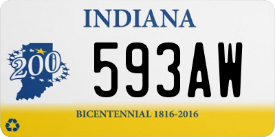 IN license plate 593AW