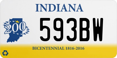 IN license plate 593BW