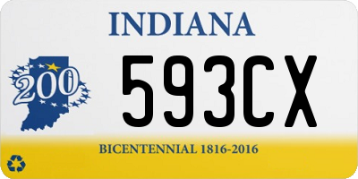 IN license plate 593CX