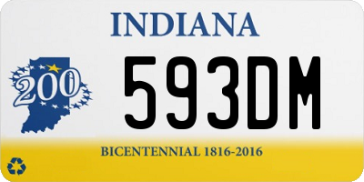 IN license plate 593DM