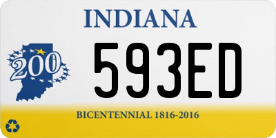 IN license plate 593ED
