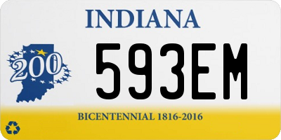 IN license plate 593EM