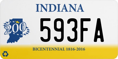 IN license plate 593FA