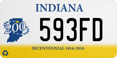 IN license plate 593FD