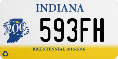 IN license plate 593FH