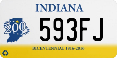 IN license plate 593FJ