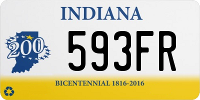 IN license plate 593FR